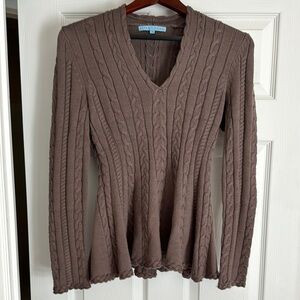 Antonio Melani Brown Cable Knit Sweater